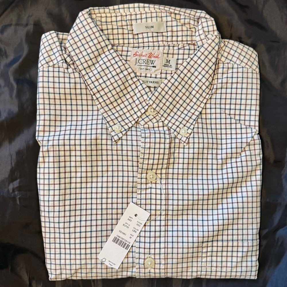 J. Crew Slim Fit Long-Sleeve Secret Wash Poplin Shirt
